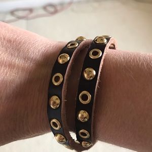 Linea Pelle Brown Leather Wrap Bracelet